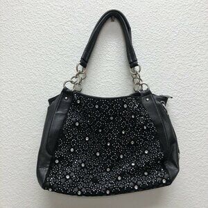 LATique Womens Black Purse Vinyl Stylish Shoulder